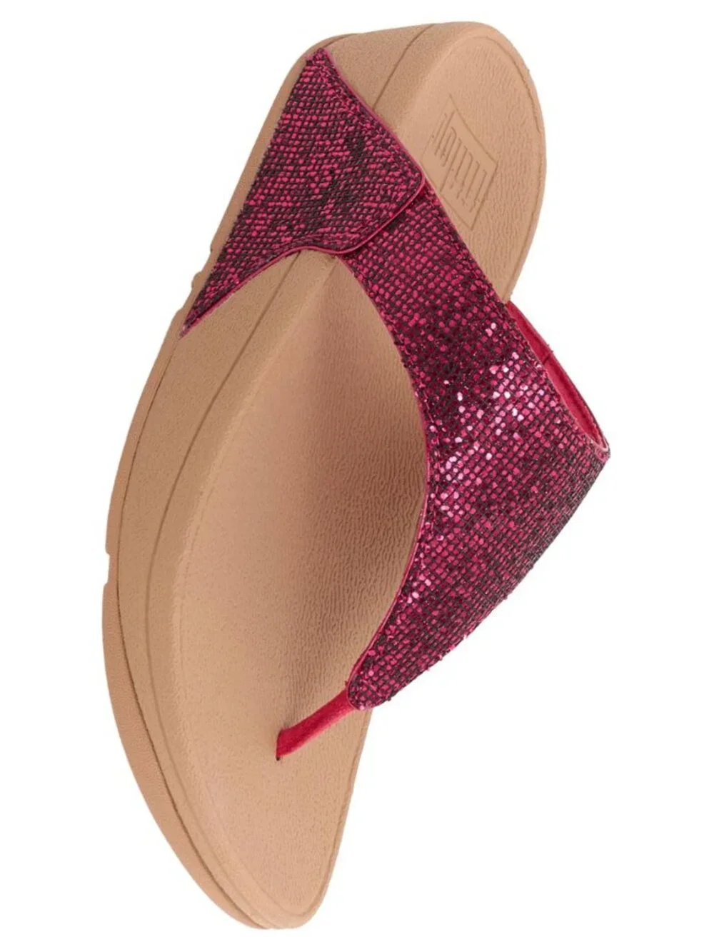 NIB FitFlop Lulu Glitterball Toe-Post Sandals - Raspberry 7.5